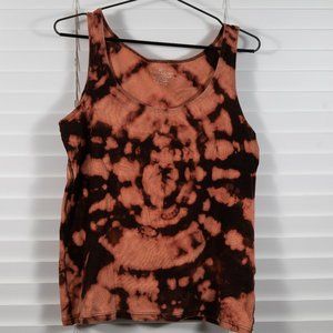 Upcycled Bleach Dyed Tank Top Size XL Bullseye